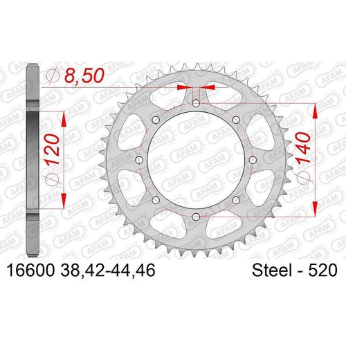 AFAM Kettenrad 16600-43