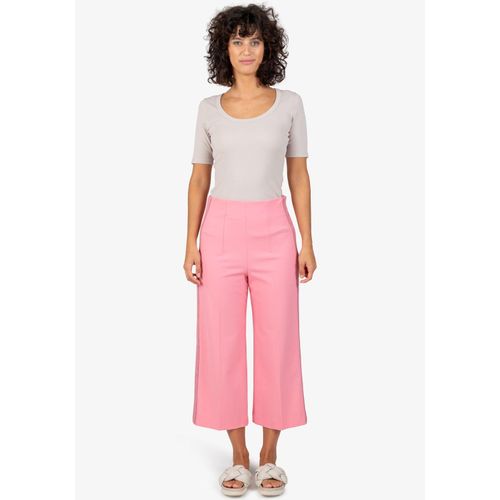 Stoffhose SPORTALM KITZBÜHEL, Damen, Gr. 44, N-Gr, pink dawn, Web, Obermaterial: 67% Polyester, 29% Viskose, 4% Elasthan, unifarben, feminin, weit 7/8-Länge, Hosen, mit Bügelfalte