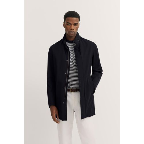 Kurzmantel BUGATTI, Herren, Gr. 48, 390, marine, 100% Polyester, unifarben, elegant, normal, Langarm normaler Saum, Mäntel, mit Kapuze