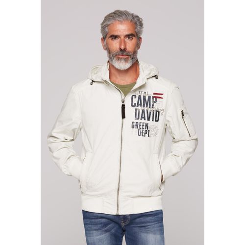 Outdoorjacke CAMP DAVID, Herren, Gr. XXL, grau (kitt), Material: 100% Baumwolle, Futter: 100% Polyester, bestickt, casual, lässig geschnitten normal, Langarm eingesetzt Rippbündchen, Jacken, mit Ärmeltasche