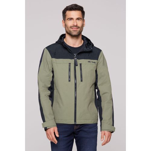 Outdoorjacke CAMP DAVID, Herren, Gr. XXL, grün, Material: 66% Baumwolle, 34% Polyamid, Futter: 100% Polyester, colorblocking, bestickt, casual, lässig geschnitten normal, Langarm eingesetzt gerader Abschluss, Jacken, mit Brusttaschen