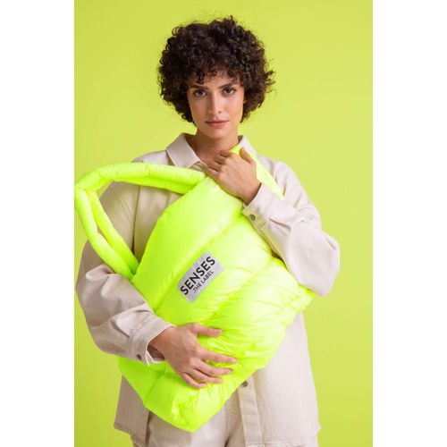 Beuteltasche SENSES.THE LABEL, Damen, Gr. B/H/T: 65cm x 37cm x 10cm, new lime, Polyester, bestickt, Taschen, mit Innenfach