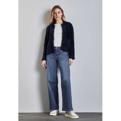 Loose-fit-Jeans STREET ONE, Damen, Gr. 32, Länge 32, mid blau soft wash, Jeans, 92% Baumwolle, 6% Elastomultiester, 2% Lyocell, unifarben, casual, lang, Jeans, Middle Waist