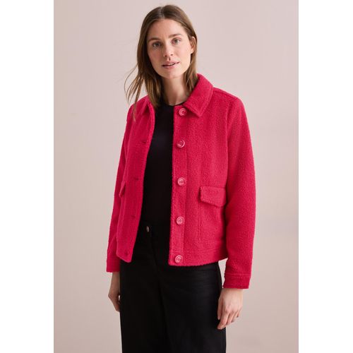 Kurzjacke CECIL, Damen, Gr. XL (44), rot (granita rot), Stoff, Obermaterial: 100% Polyester; Futter: 100% Polyester, unifarben, casual, normal normal, V-Ausschnitt, Langarm Manschette, Jacken, mit Knopfleiste