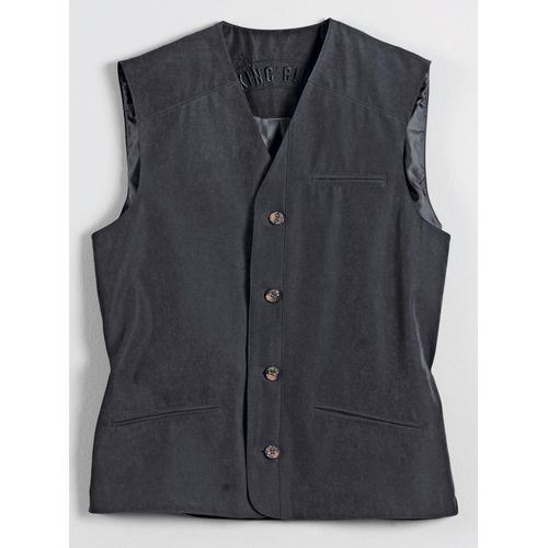 Lederimitatweste MARCO DONATI, Herren, Gr. 58, grau, 100% Polyester, unifarben, Westen