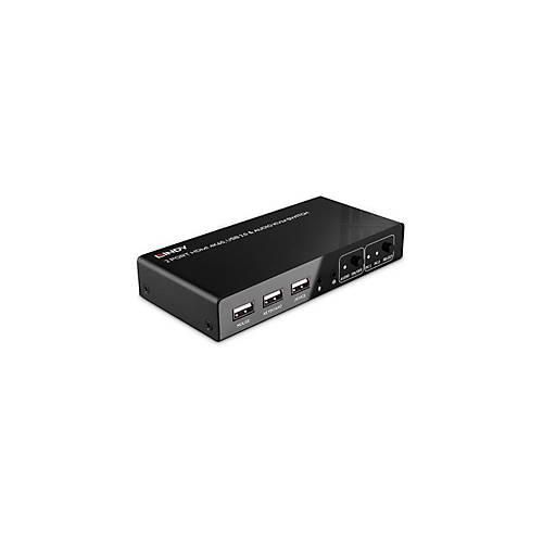 Lindy - KVM-/Audio-/USB-Switch - HDMI 4K60, USB 2.0 - 2 x KVM/Audio/USB - 1 lokaler Benutzer - Desktop