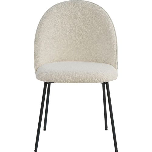 Polsterstuhl TOM TAILOR HOME, beige (beige, schwarz, schwarz), B:49,5cm H:84cm T:47,5cm, Polyester, Metall, Stühle, mit abgerundeter Rückenlehne