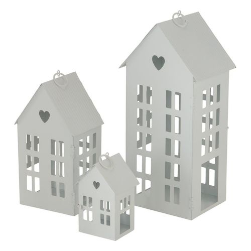Boltze Lichthaus Alamo 3er, 13/24/35 cm, weiß