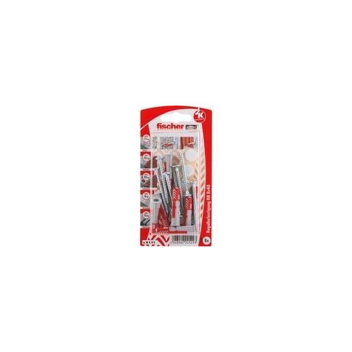 Dübel DUOPOWER 8x40 RB K hellgrau/rot, 8 Stück, mit Schraube und Aufklebern