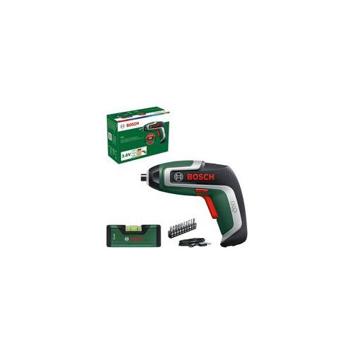 Akkuschrauber IXO 7 Wasserwagen-Set 3,6Volt grün/schwarz, Li-Ionen Akku 2,0Ah, Wasserwaage 12cm, Bitsatz