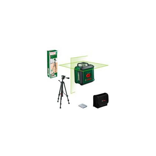 Kreuzlinienlaser UniversalLevel 360 Set, mit Stativ grün/schwarz, grüne Laserlinien, Reichweite Ø 24 Meter
