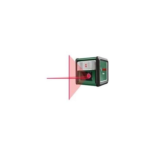 Kreuzlinienlaser Quigo, mit Klemme grün/schwarz, rote Laserlinien, Reichweite 10 Meter