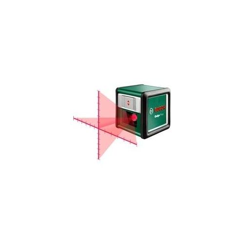 Kreuzlinienlaser Quigo Plus, mit Stativ grün/schwarz, rote Laserlinien, Reichweite 7 Meter