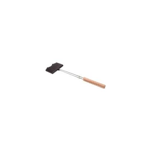 Waffeleisen, langer Stiel, Backform schwarz/holz, für 2 Waffeln