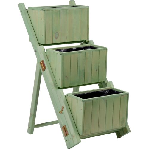 dobar Ausklappbare Pflanztreppe mit 3 Pflanzkästen mintgrün