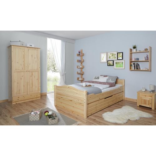 TiCAA Doppelbett "Leni" 140x200 mit Zusatzbett