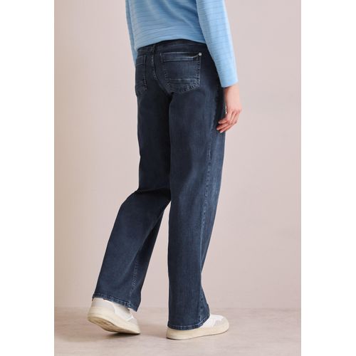 Loose-fit-Jeans CECIL, Damen, Gr. 32, Länge 28, blau (dunkelblau washed), Jeans, 98% Baumwolle, 2% Elasthan, unifarben, casual, lang, Jeans, im Loose Fit