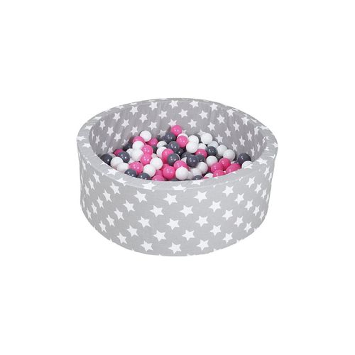 Knorrtoys® Bällebad »Grey White Stars 300 Bälle creme/grey/rose«