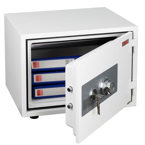 Tresor MCW-L48, feuerfest (60min) Safe Geldschrank Doppelbolzenverriegelung, 44kg Metall 38x50x44cm 19L ~ weiß