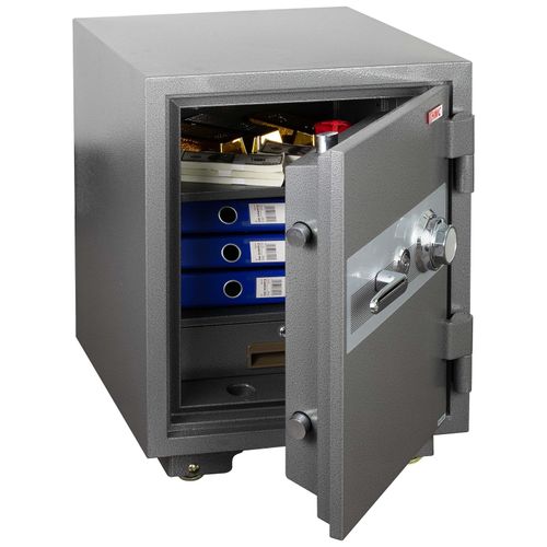 Tresor MCW-L48, feuerfest (60min) Safe Geldschrank Doppelbolzenverriegelung, 84kg Metall 68x48x47cm 48L ~ grau