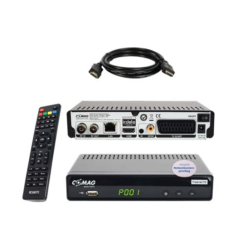 Comag SL65T DVB-T2 Bundel, Freenet TV, PVR, HDMI, SCART, HDMI Kabel