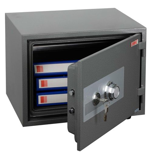 Tresor MCW-L48, feuerfest (60min) Safe Geldschrank Doppelbolzenverriegelung, 44kg Metall 38x50x44cm 19L ~ grau