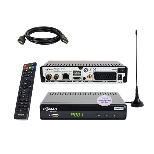 Comag SL65T DVB-T2 Receiver, Freenet TV, PVR, HDMI Kabel, Antenne