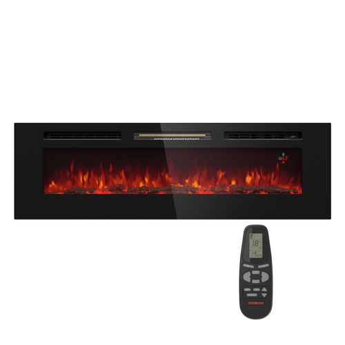 Galeras 152 Elektrischer Wandkamin 1800W LED Schwarz 152.5 x 47 x 13 cm