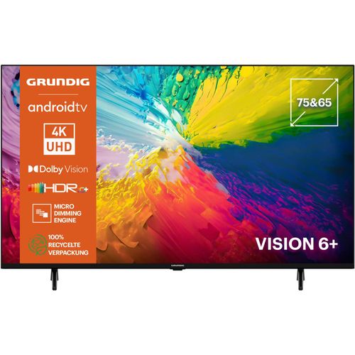 GRUNDIG LED-Fernseher, E (A-G), schwarz, 65, Fernseher