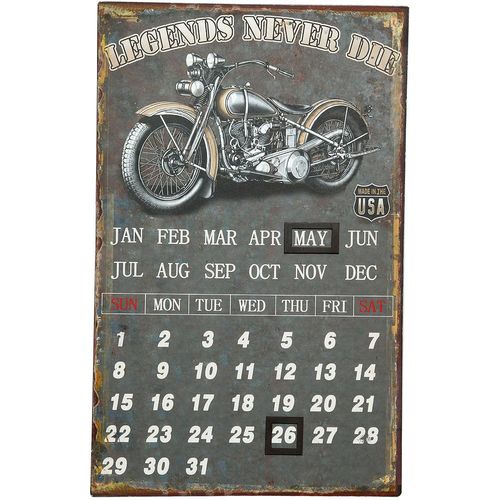 Ambiente Haus Metallbild »Metallbild Kalender - Biker 25x40cm«, (1 St.)