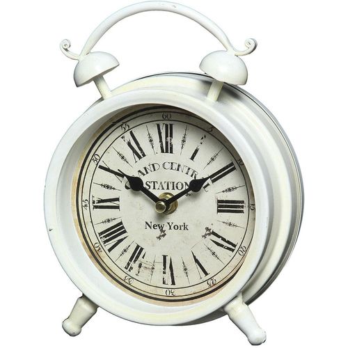 Ambiente Haus Tischuhr »Tischuhr aus Metall - weiss 16cm«, (1 St.)