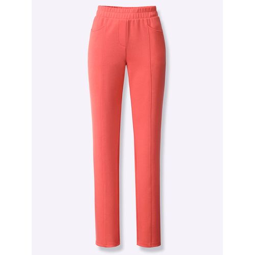 Sweathose HEINE, Damen, Gr. 50, Normalgrößen, orange (koralle), 50% Modal, 44% Polyester, 6% Elasthan, unifarben, lang, Hosen