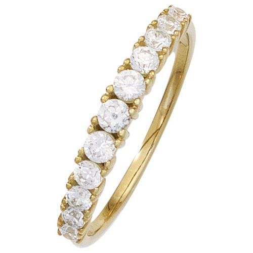 Goldring JOBO Gr. 58, gold (gelbgold 333), Fingerringe, Damen, 58, Gelbgold 333, 333 Gold mit Zirkonia