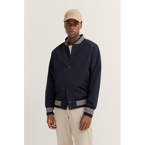Blouson BUGATTI, Herren, Gr. M, 390, marine, 90% Polyamid, 10% Elasthan, unifarben, casual, regular fit, Langarm Bündchen, Jacken, mit Collegekragen