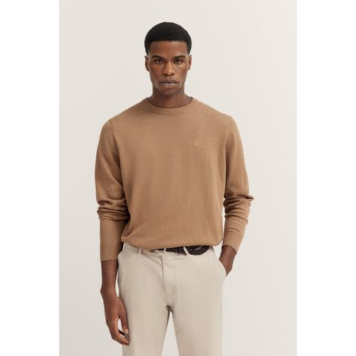 Rundhalspullover BUGATTI, Herren, Gr. 3XL, 60, taupe, Sweatware, 100% Baumwolle, unifarben, casual, regular fit, Rundhals, Langarm Rippbündchen, Pullover, aus Baumwolle