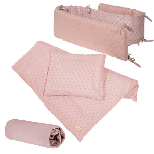 Organic Geschenkset 'Lil Planet' rosa/mauve, Bio-Bettwäsche, Bettlaken & Nestchen