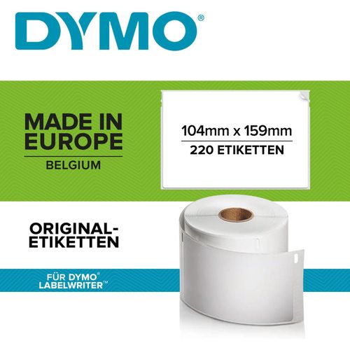 Dymo Etikett LabelWriter ORIGINAL Versandetiketten für LW 4XL 104x159mm, 1 Rolle mit 220 Etiketten