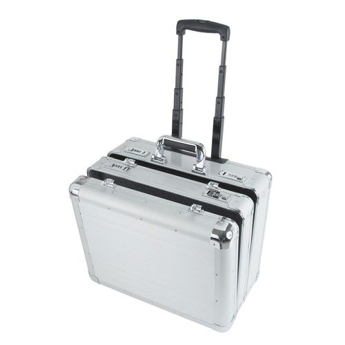 Pilotenkoffer ALUMAXX "Challenger", Herren, Gr. B/H/T: 45cm x 37cm x 26cm, silber (silberfarben), Aluminium, festlich, Koffer, aus Aluminium