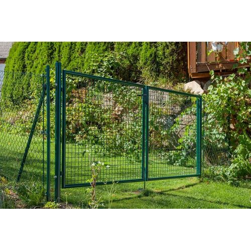 Zauntor Dingo 2-flügelig - Maße (H x B): 100 x 300 cm, Ausführung: grün beschichtet