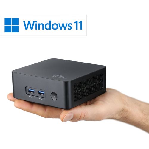 Mini-PC CSL Narrow Box Black / 32 GB / 500 GB M.2 SSD / Win 11 Pro