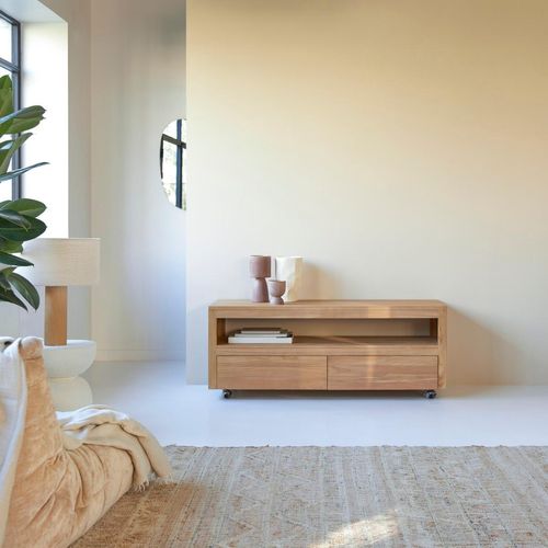 TV Unterschrank Teak Teakholz Massivholz TV Sideboard Lowboard 140 Neu