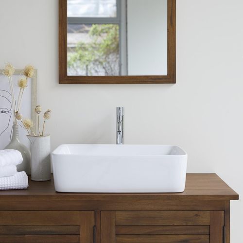 Waschbecken aus keramik Aufsatzwaschbecken Badezimmer Waschtisch Becken weiß