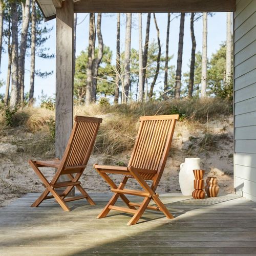 2er-Set Gartenstühle aus massivem Akazienholz Capri