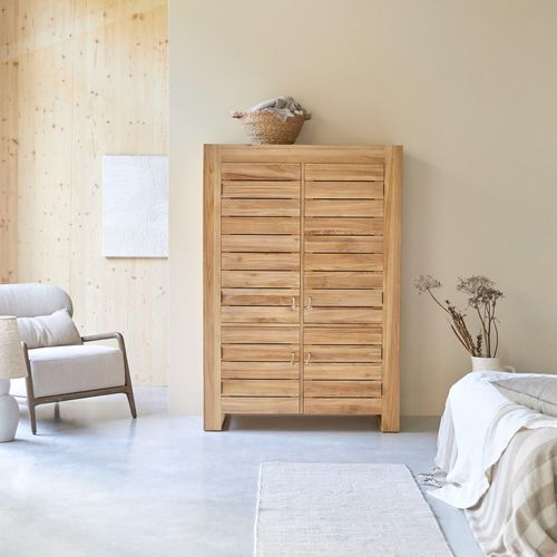 Schrank Schlafzimmer aus massivem Teak 160 cm vier Türen