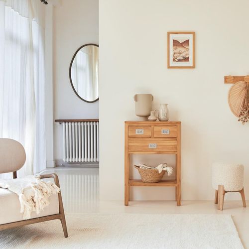 Konsole Kommode massivholz Highboard Teak Natur unbehandelt massiv NEU