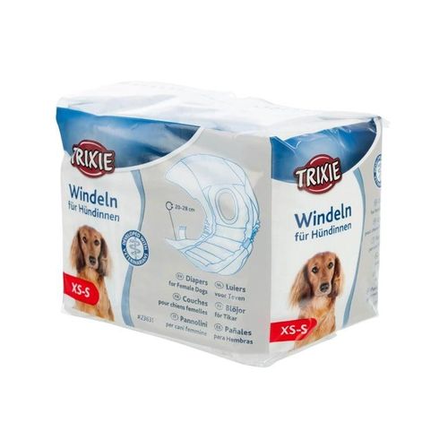 Trixie Windeln für Hündinnen Größe XS-S Taillenumfang 20-28cm (12-Pack)