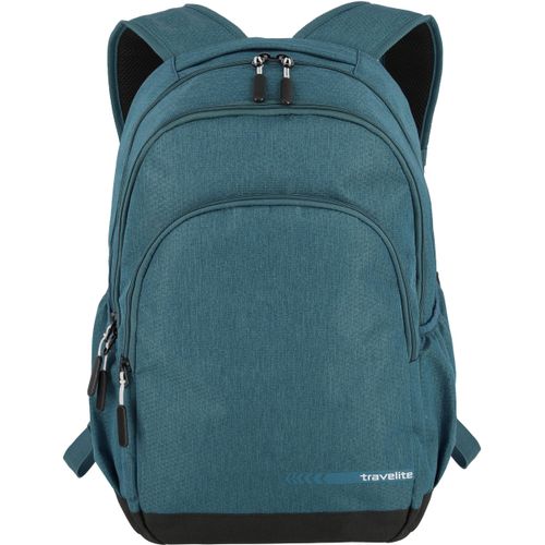 Laptoprucksack TRAVELITE "KICK OFF Rucksack L", Gr. B/H/T: 31cm x 45cm x 16cm, blau (petrol), Polyester, unifarben, Basic, Rucksäcke, Freizeitrucksack Arbeitsrucksack Schulrucksack Reiserucksack