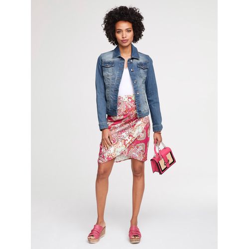 Jeansjacke HEINE, Damen, Gr. 34, blau (blau denim), 95% Baumwolle, 3% Polyester, 2% Elasthan, unifarben, Langarm, Jacken