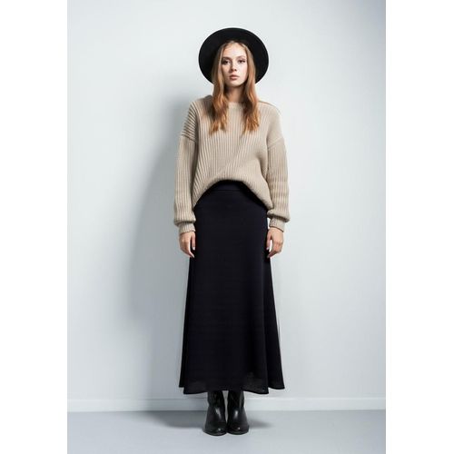 Midirock MELROSE, Damen, Gr. 42, schwarz, Web, Obermaterial: 100% Polyester. Futter: 100% Polyester, unifarben, feminin, figurumspielend knöchelfrei, Röcke