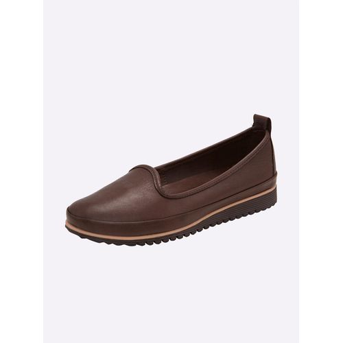 Slipper ANDREA CONTI, Damen, Gr. 41, braun (dunkelbraun), Leder, Glattleder, sportlich, Schuhe